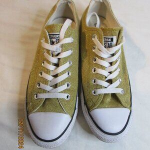 RARE~CONVERSE ALL STAR~GOLD MESH MATERIAL UPPER~SIZE 7.5